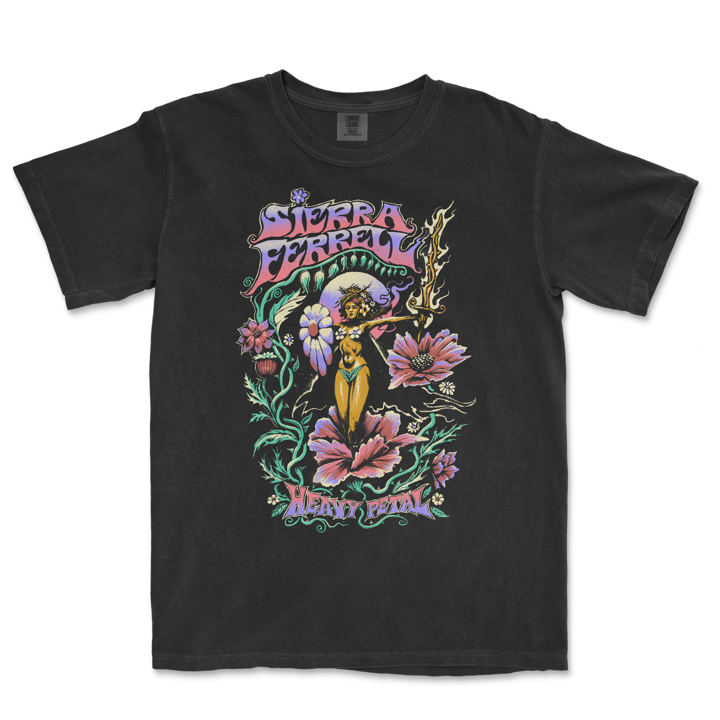 Blk Heavy Petal SS Tee