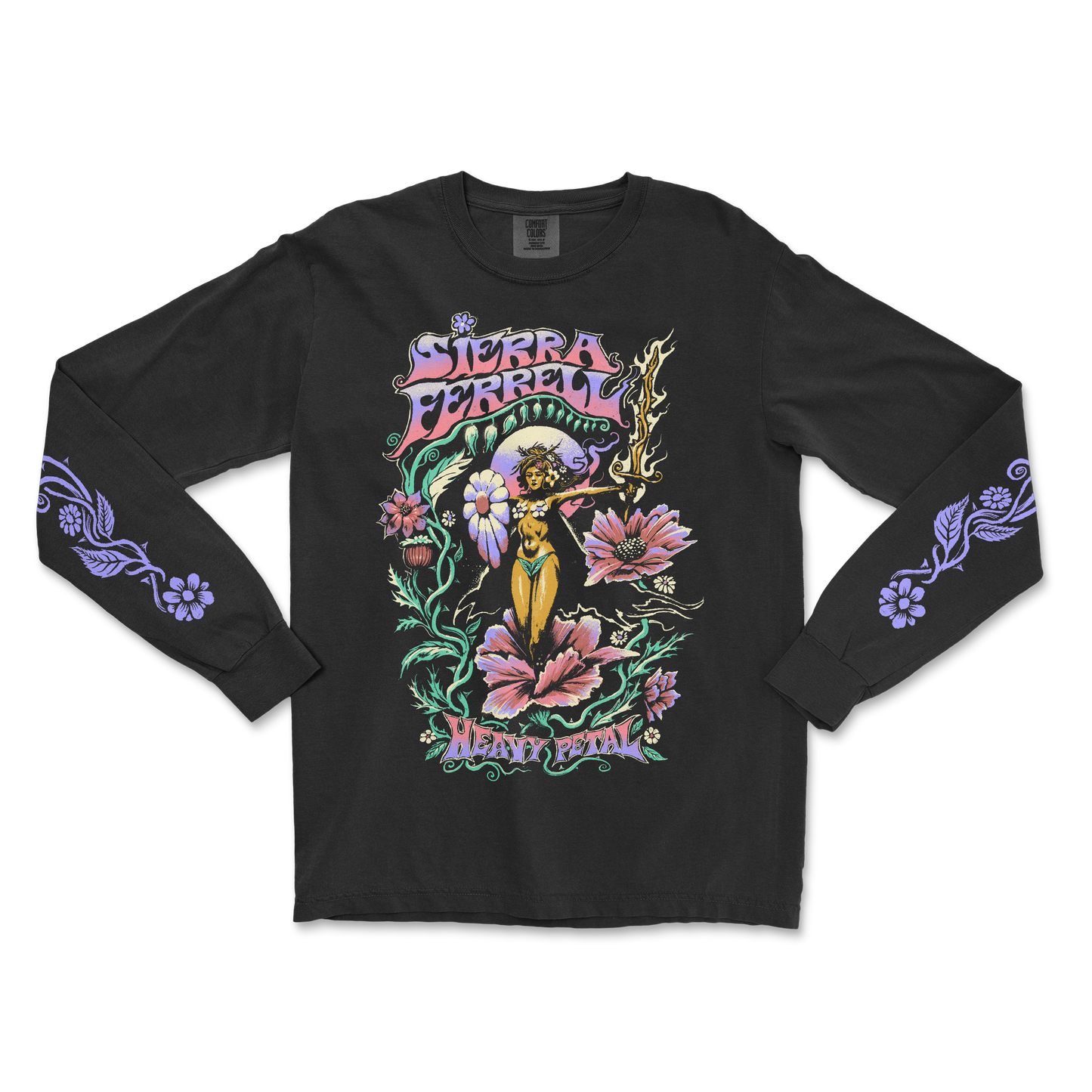 LS Black Heavy Petal Tee